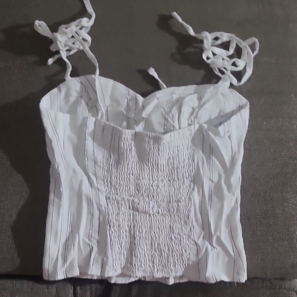 superdown White Striped Camisole